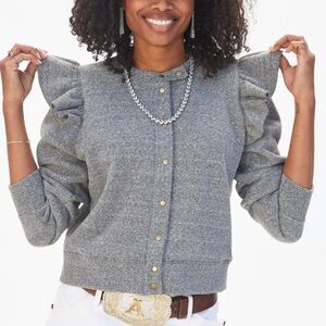 Clare V Le Snap Ruffle Sweatshirt